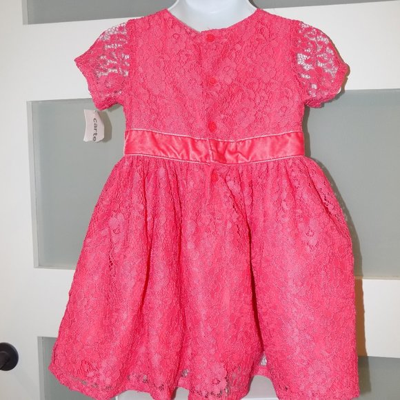 CARTER'S DRESS ME UP PINK FLORAL 2 PC DRESS SIZE 12 MONTHS GIRL'S NEW - Picture 3 of 3